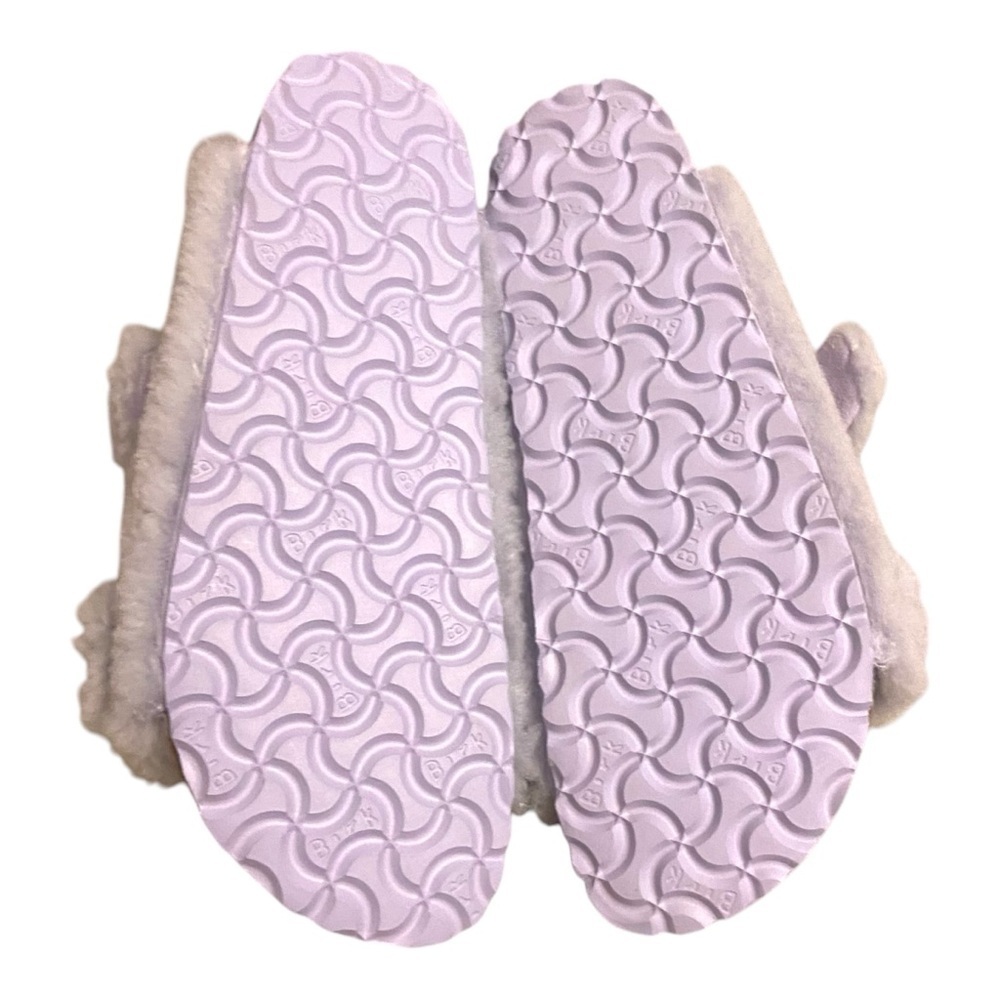 Birkenstock Teddy Sherpa Arizona Sandals Sz 38 Purple Cozy - Picture 4 of 6